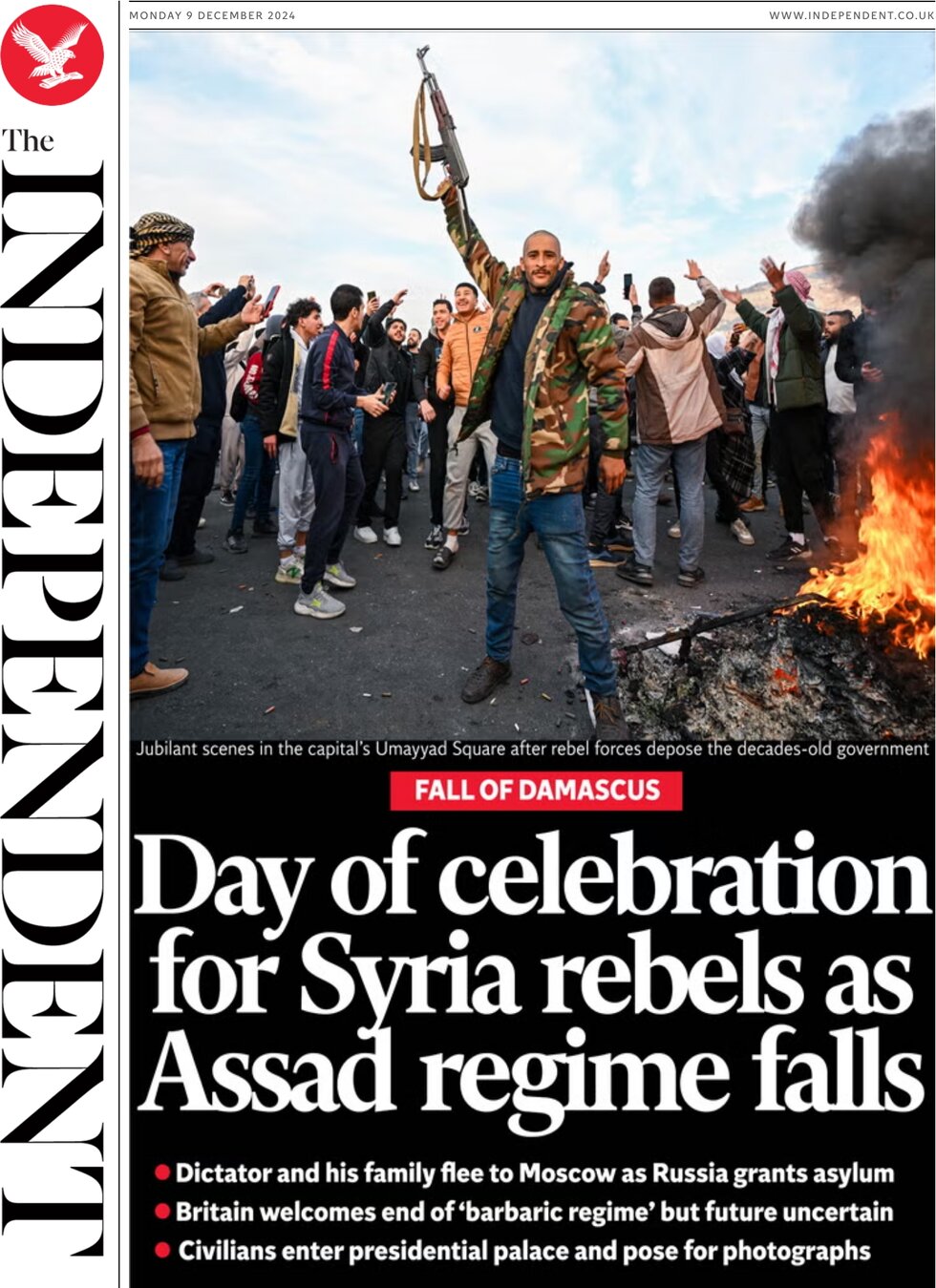 Day of celebration for Syria rebels as Assad regime falls - The Independent