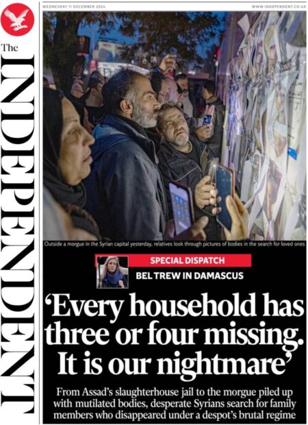 The Independent Front Page 11/12/2024