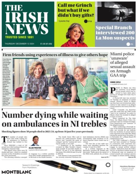 Number dying while waiting on ambulances in NI trebles – The Irish News 