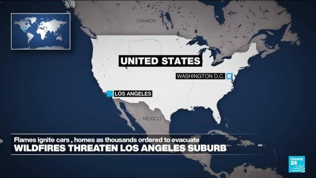 Thousands ordered to evacuate Los Angeles suburb as wildfire rages Thousands ordered to evacuate Los Angeles suburb as wildfire rages