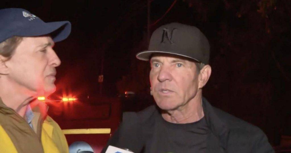 Dennis Quaid quizzed by reporter for 15 chaotic minutes while fleeing LA wildfires Dennis Quaid quizzed by reporter for 15 chaotic minutes while fleeing LA wildfires