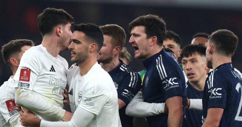 Harry Maguire calls Arsenal star a ‘cheating s***house’ during Man Utd win
