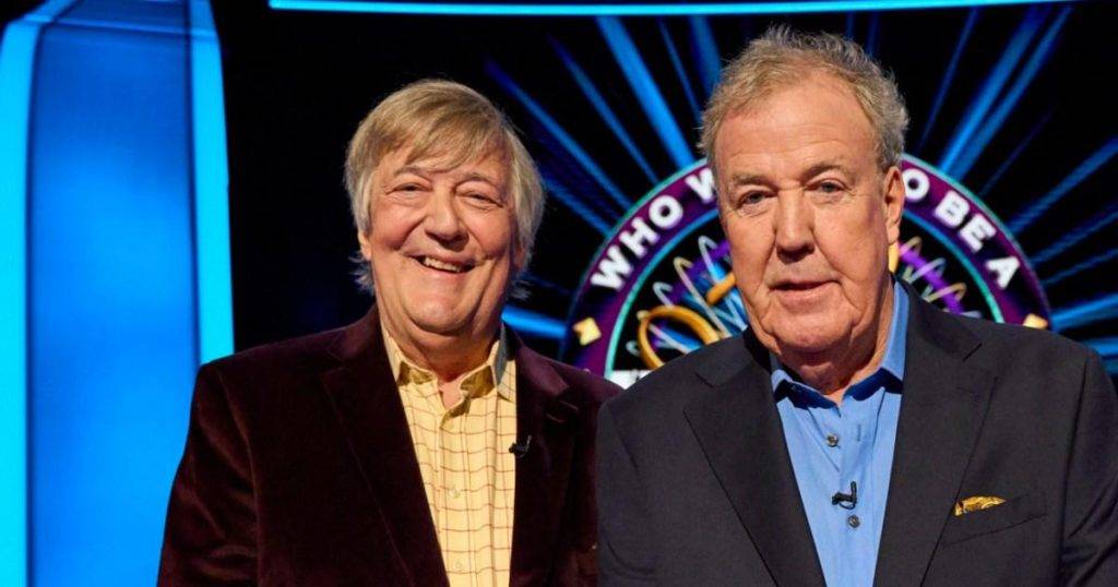 Stephen Fry wins £250,000 on Who Wants To Be A Millionaire… thanks to Jeremy Clarkson Stephen Fry wins £250,000 on Who Wants To Be A Millionaire… thanks to Jeremy Clarkson