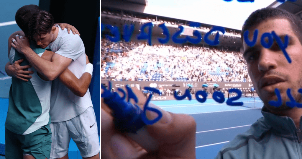 Jack Draper sent classy message by Carlos Alcaraz after Brit retires hurt at Australian Open