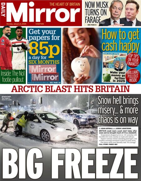 Arctic blast hits Britain 