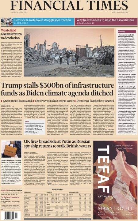 Trump stalls 0bn of infrastructure fund as Biden climate agenda ditched