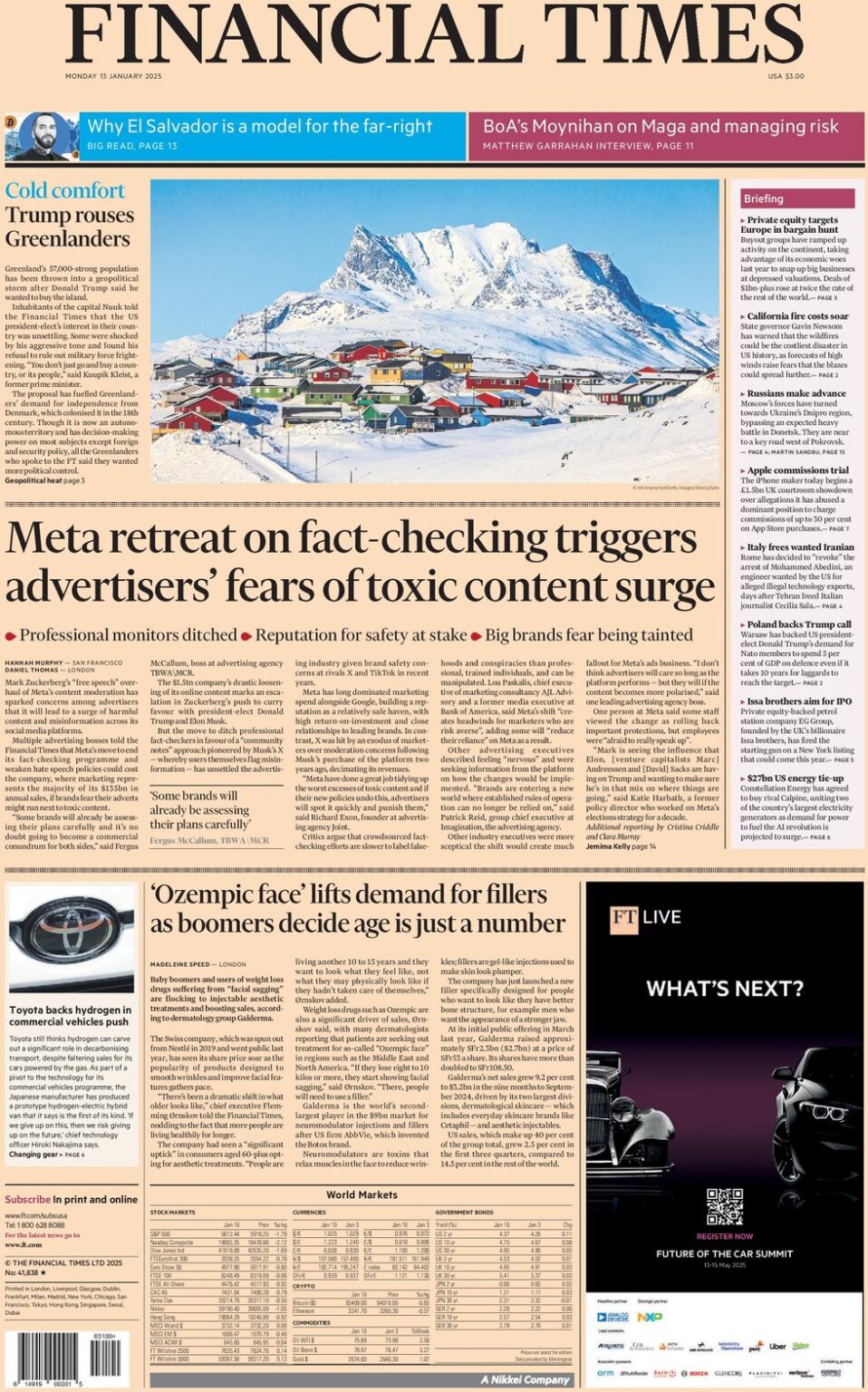 Meta retreat on fact-checking triggers advertisers’ fears of toxic content surge