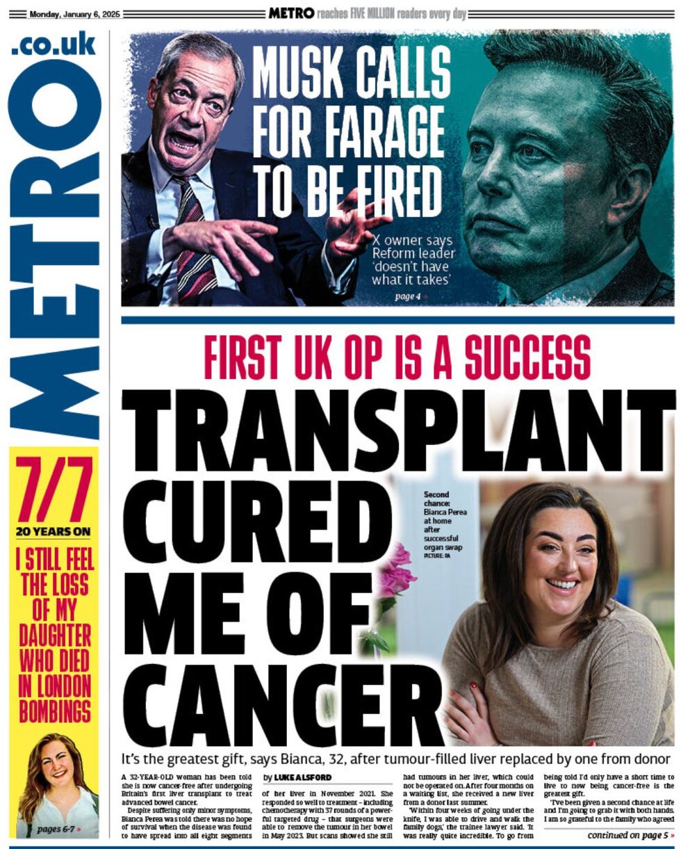 Metro - Transplant cured me of cancer 