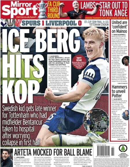 Spurs 1 Liverpool 0 – ICE BERG HITS KOP