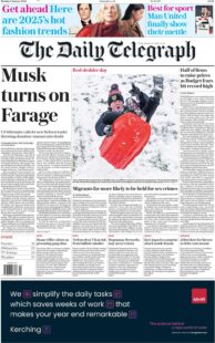 The Daily Telegraph - Musk turns on Farage