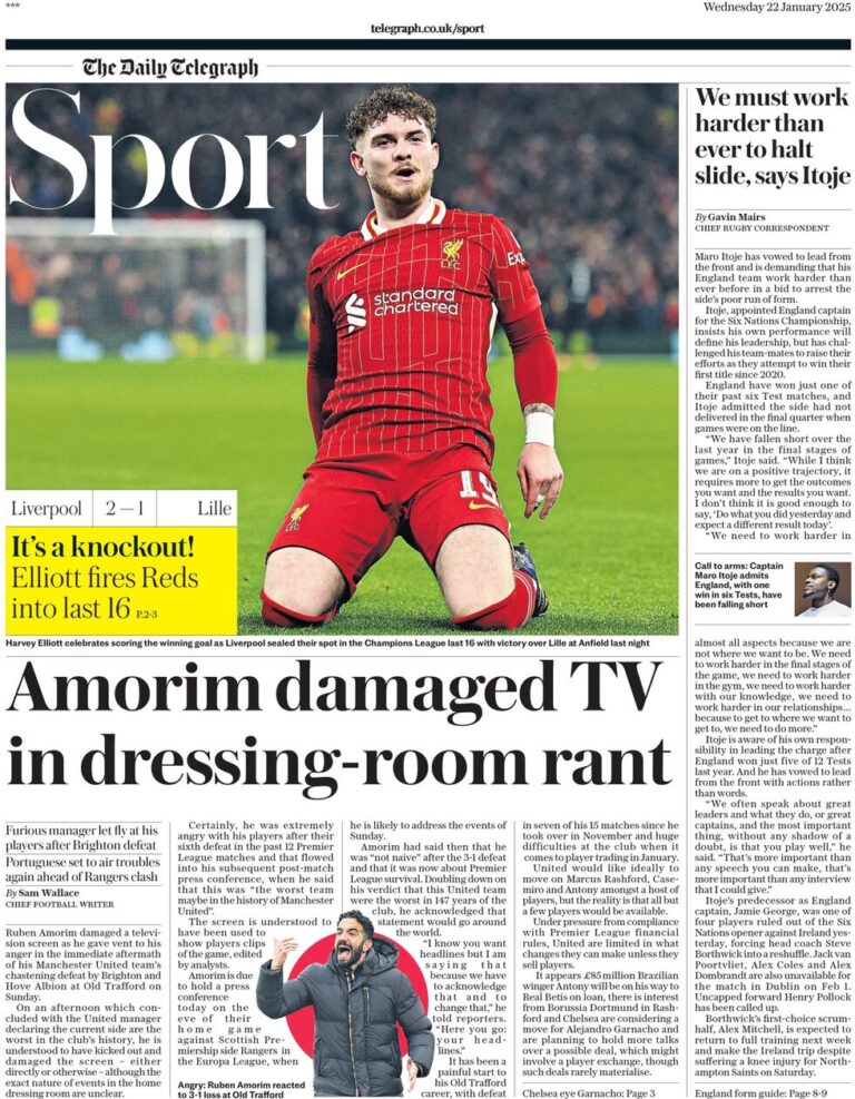 Amorim damaged TV in dressing-room rant