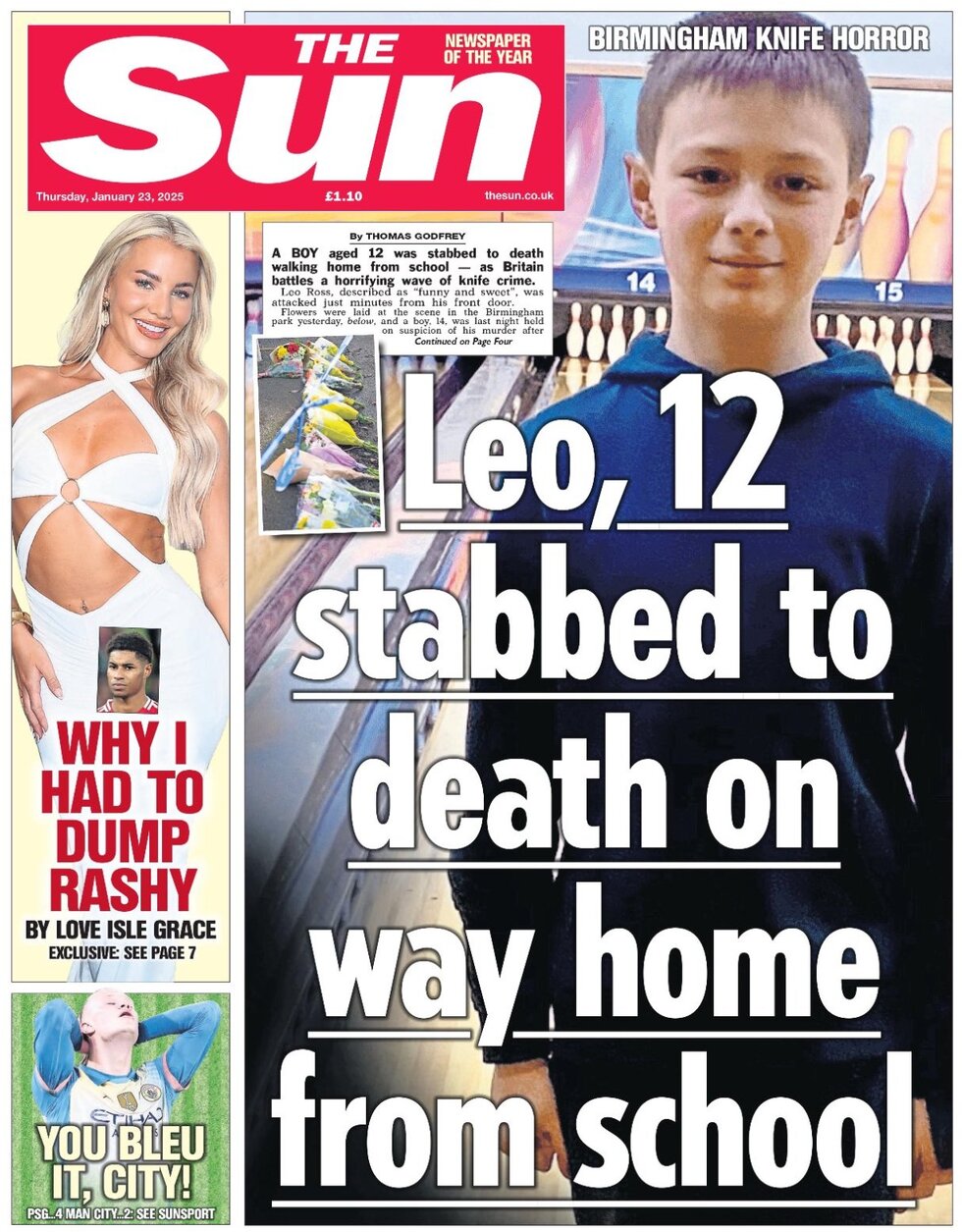 Leo,12, stabbed to death on way home from school