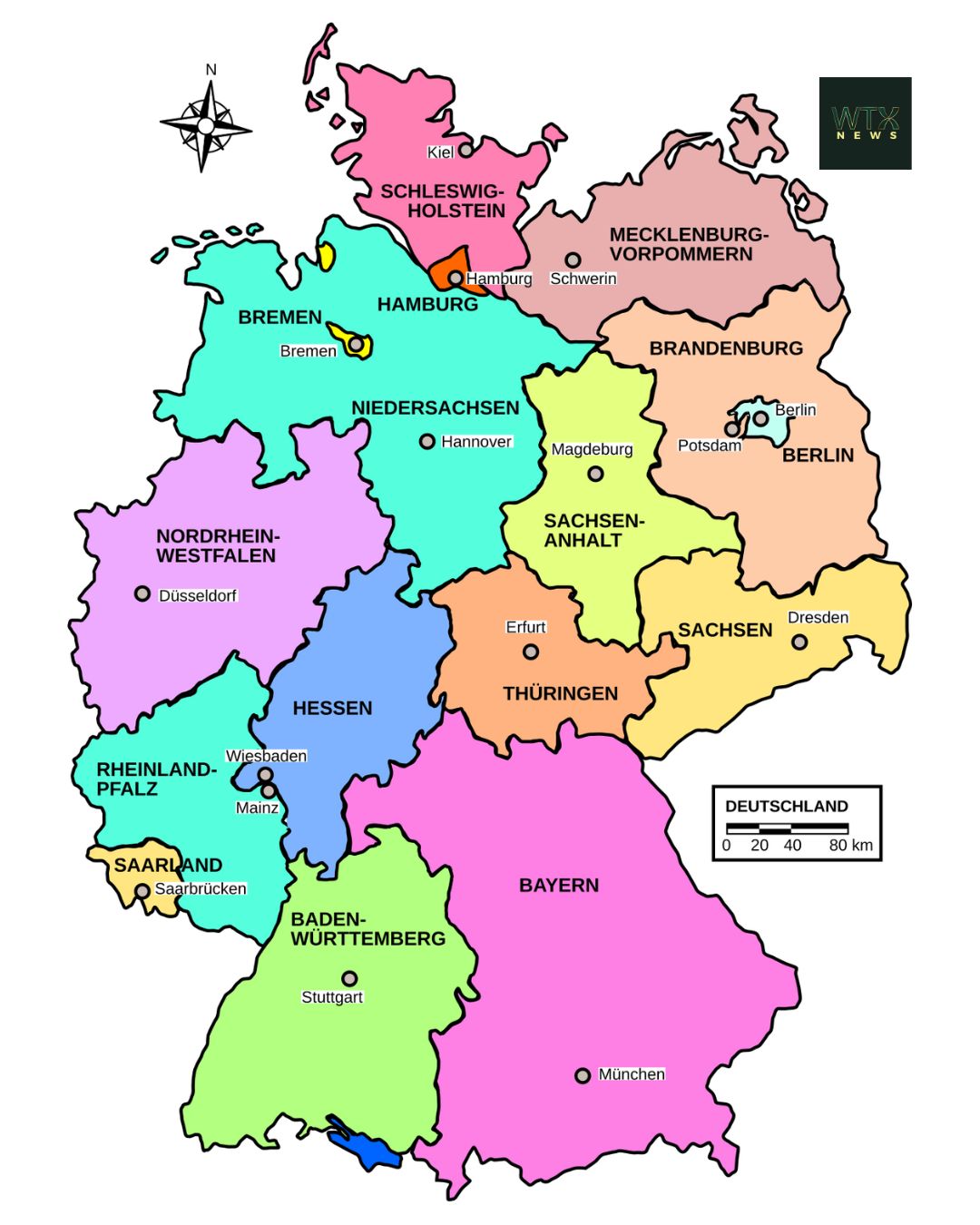 German Elections 2025 Map of Germany