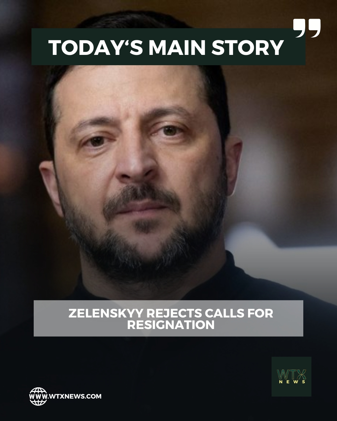 Zelenskyy rejects calls for resignation over fears that a pro-Russian candidate will be installed as Ukraine's new leader 