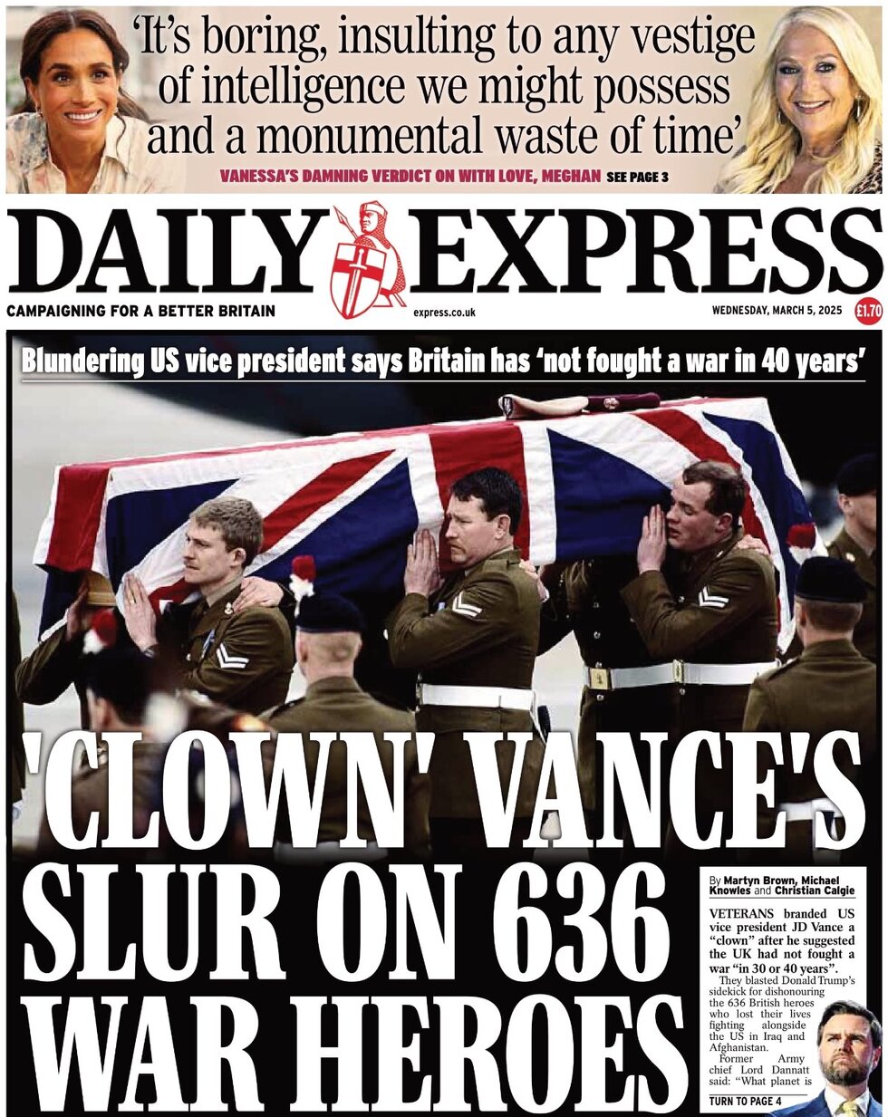 Clown Vance's slur on 637 war heroes 