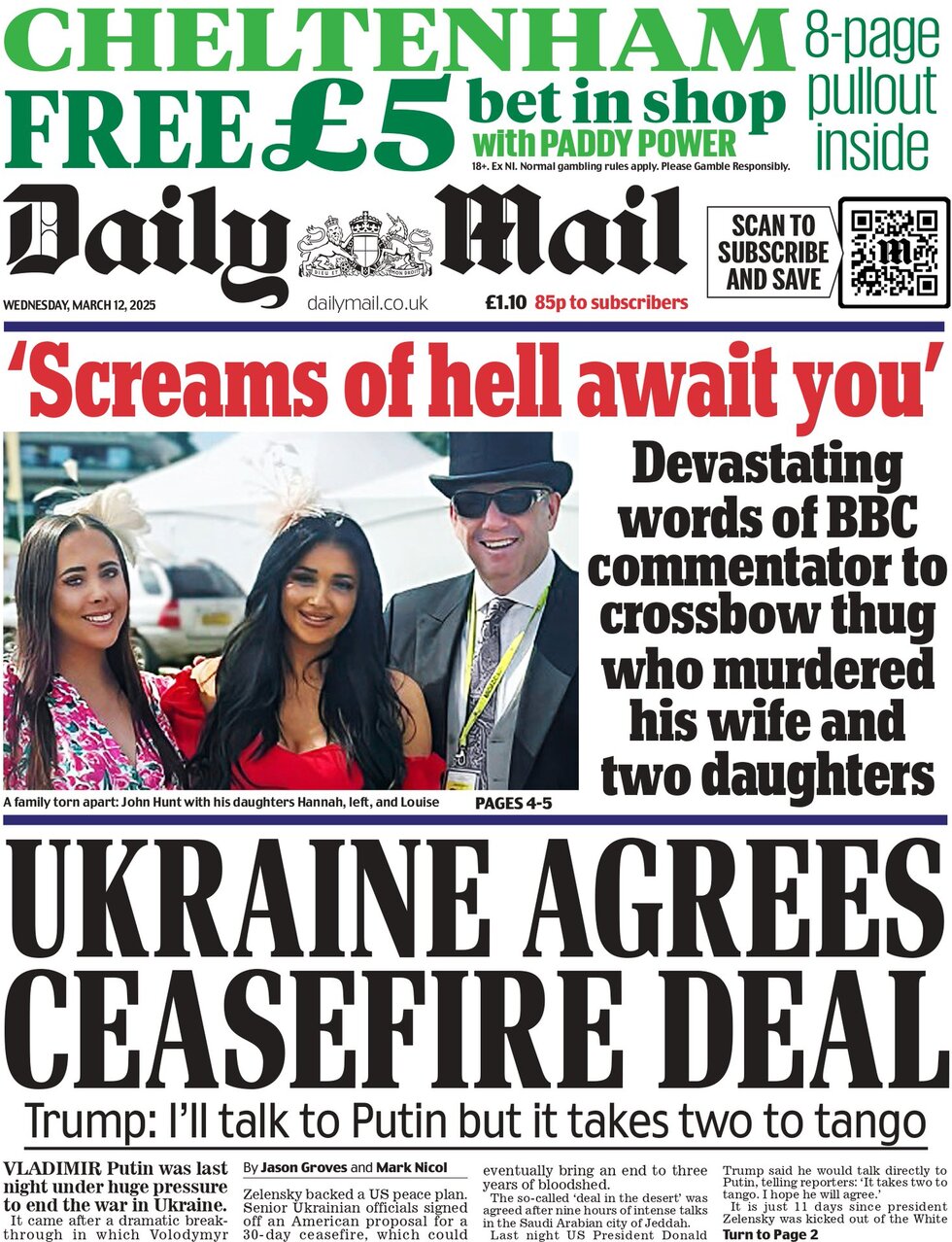 Ukraine agrees ceasefire deal - Trump says he'll talk to Putin but it takes two to tango 