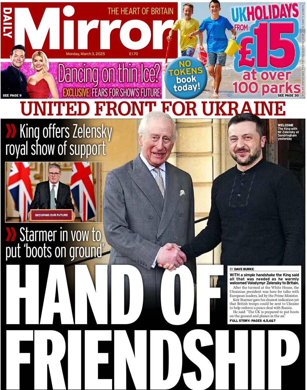 United front for Ukraine Hand of friendship reports the Mirror as King shows support 