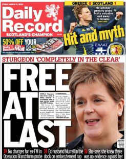 Sturgeon completely in the clear - free at last 