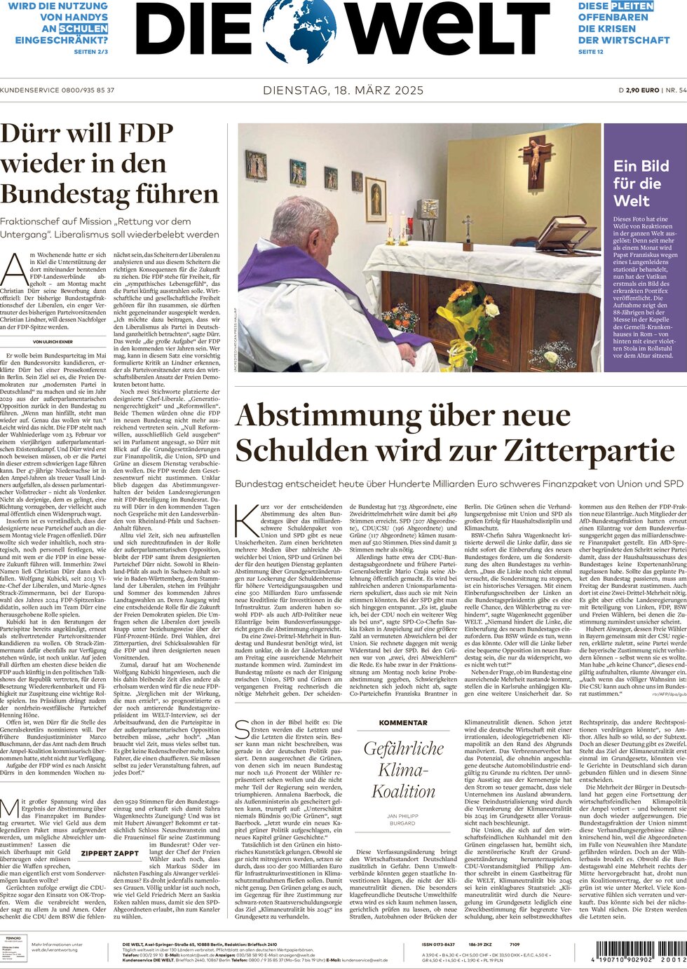 Die Welt also reports on the vote 