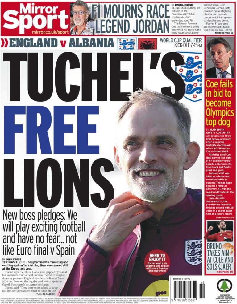 England v Albania – Tuchel’s free lions