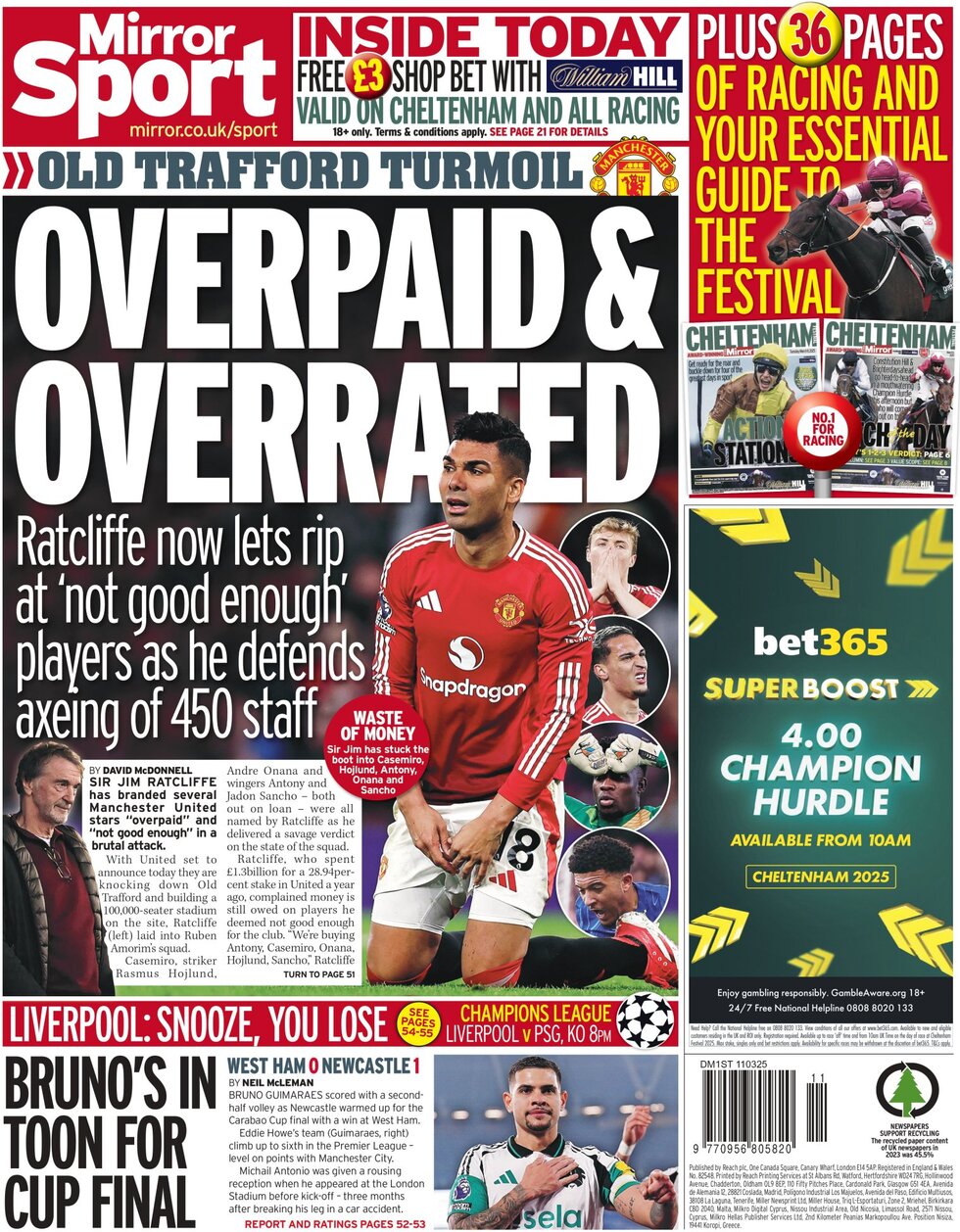 Old Trafford turmoil overpaid and overrated 