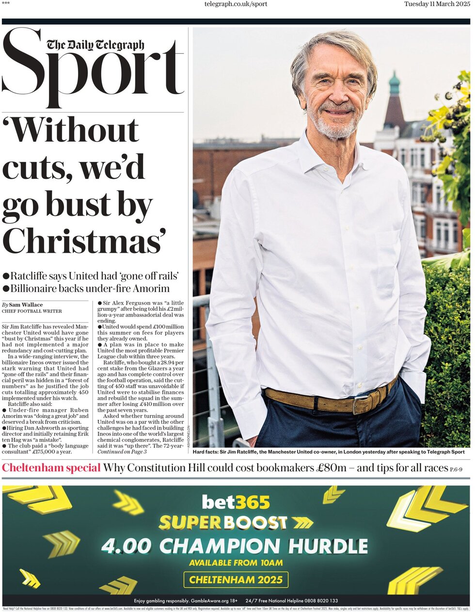 Without cuts, we'd go bust by Christmas 