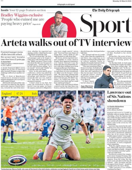 Arteta walks out of TV interview