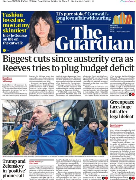 Biggest cuts since austerity era as Reeves tries to plug budget deficit