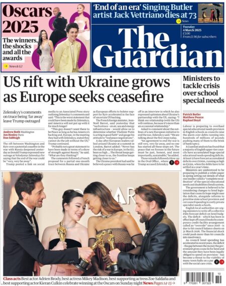 US rift with Ukraine grows as Europe seeks ceasefire