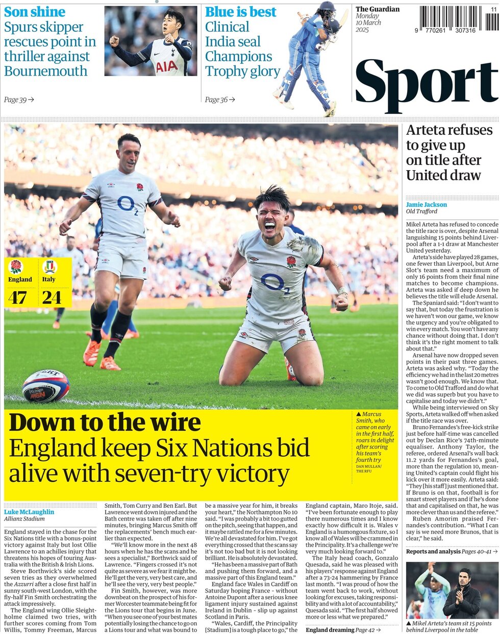 England keep Six Nations bid alive with seven-try victory 