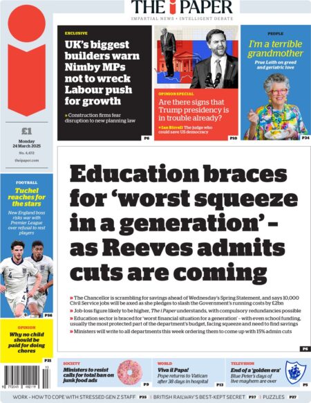 Education braces for worst squeeze in a generation – as Reeves admits cuts are coming