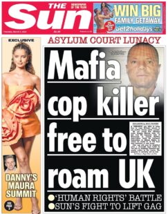 Mafia cop killer free to roam UK