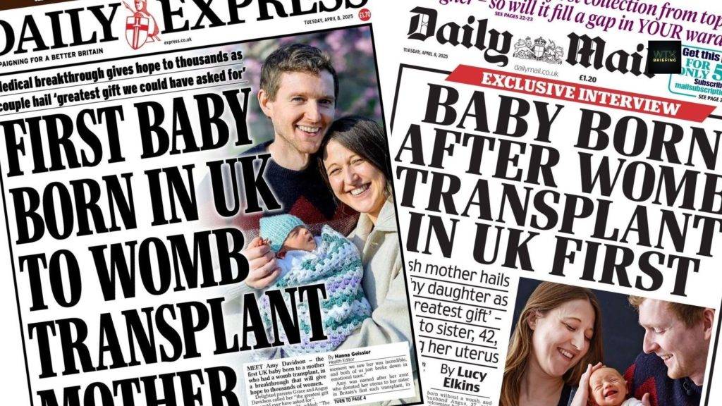Medical breakthrough as UK baby born after womb transplant 