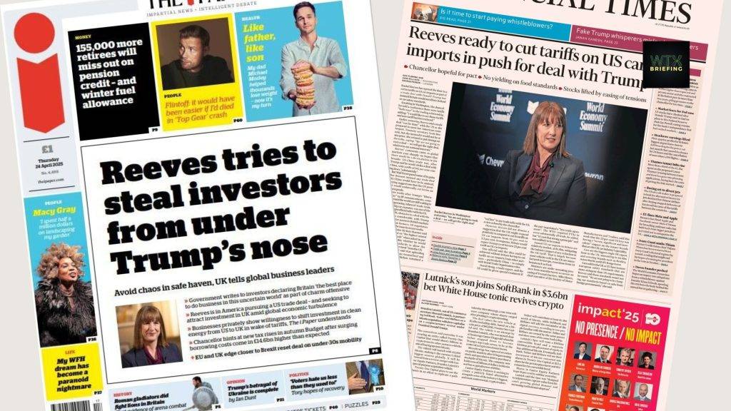 Rachel Reeves in Washington as she tries to lure investors to Britain