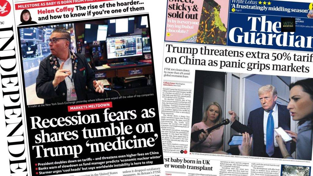 Stock markets react as tariff war heats up