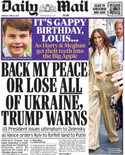Back my peace deal or lose all of Ukraine, Trump warns