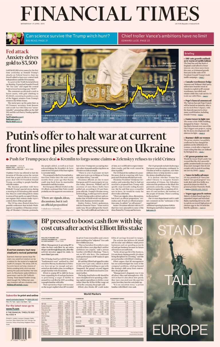 Putin offers to halt war at current front line piles pressure on Ukraine