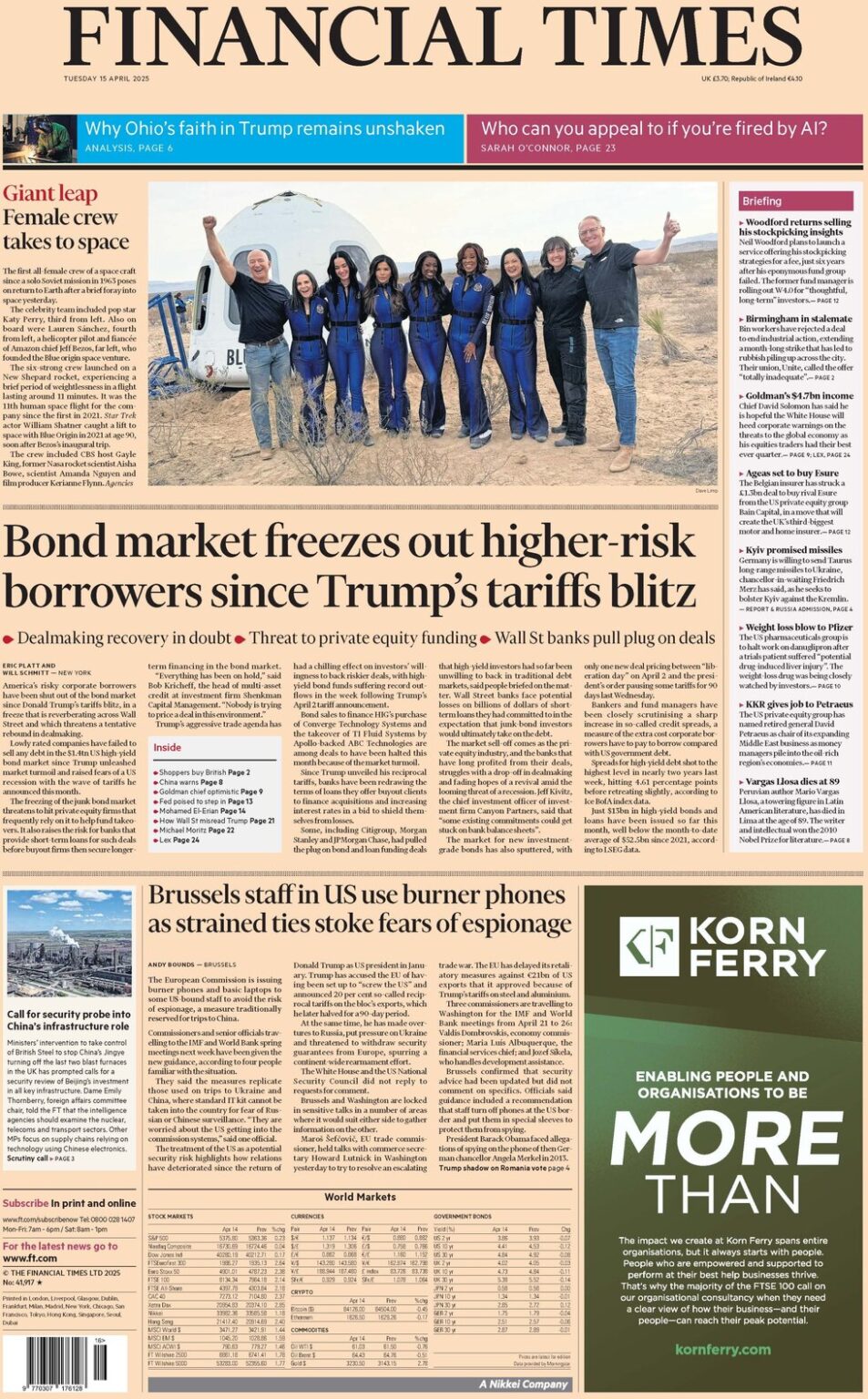 Risky corporate borrowers shut out of bond market since Trump’s tariff blitz
