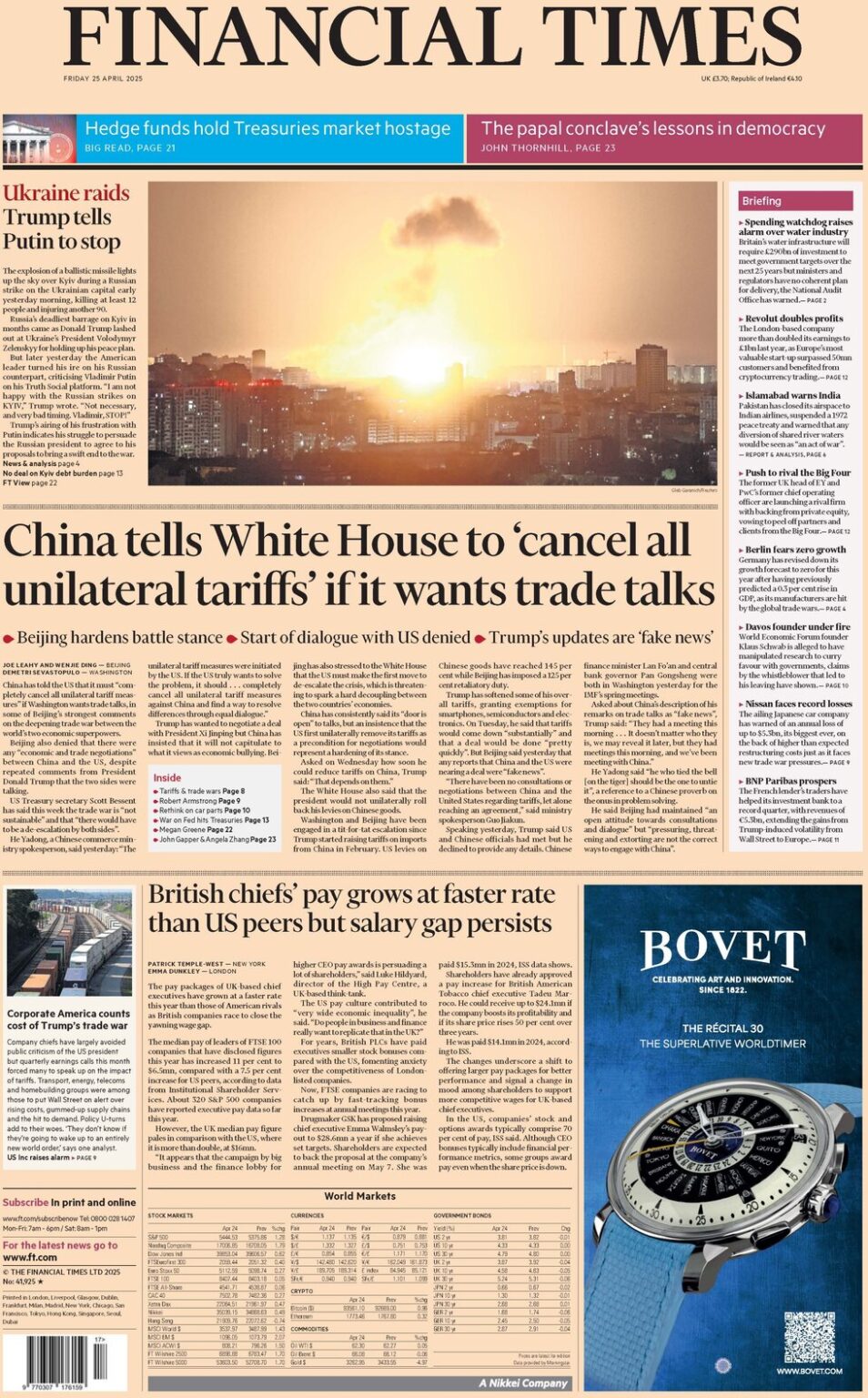 China tells White House to cancel all tariffs if it wants trade talks