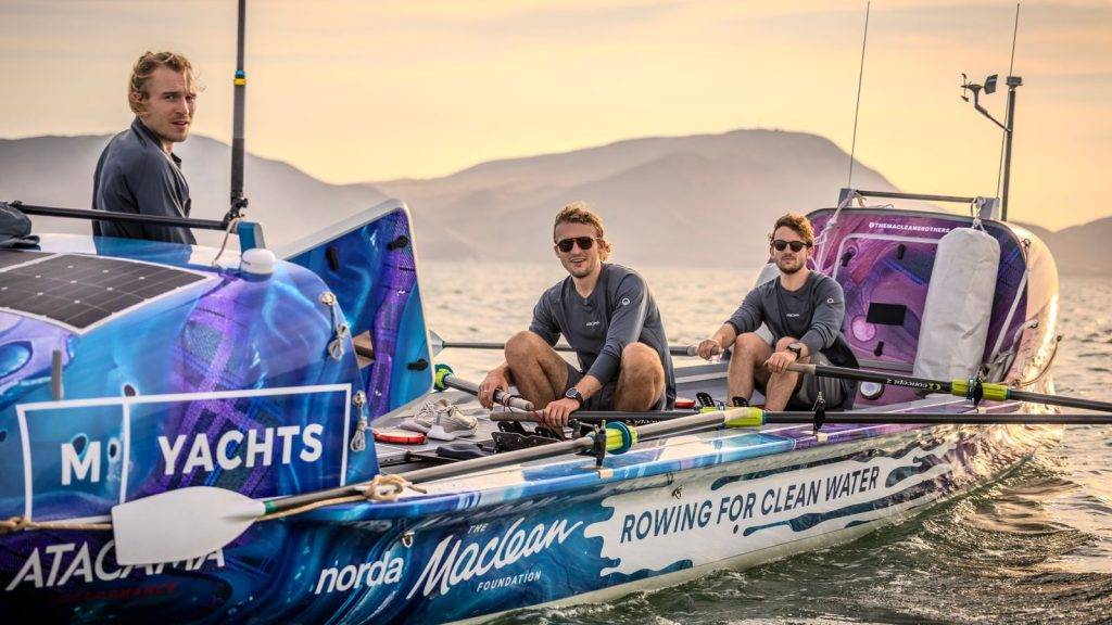 Three brothers bid to row across Pacific Ocean in record time after conquering Atlantic