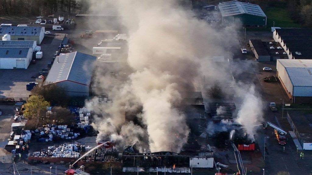 Six people in hospital after huge fire at industrial estate in Cumbernauld says Police Scotland Six people in hospital after huge fire at industrial estate in Cumbernauld says Police Scotland
