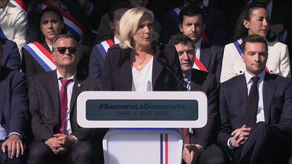 Marine Le Pen addresses rally as Bardella brands her conviction ‘a dark day’ for country Marine Le Pen addresses rally as Bardella brands her conviction ‘a dark day’ for country