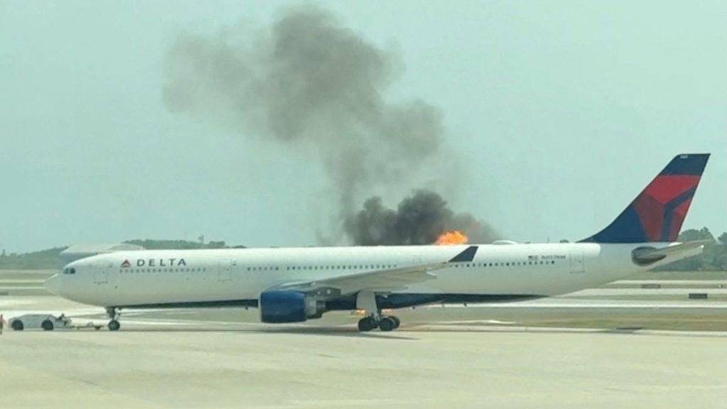 Hundreds of passengers evacuated after Delta Air Lines Airbus A330 engine catches fire at Orlando International Airport