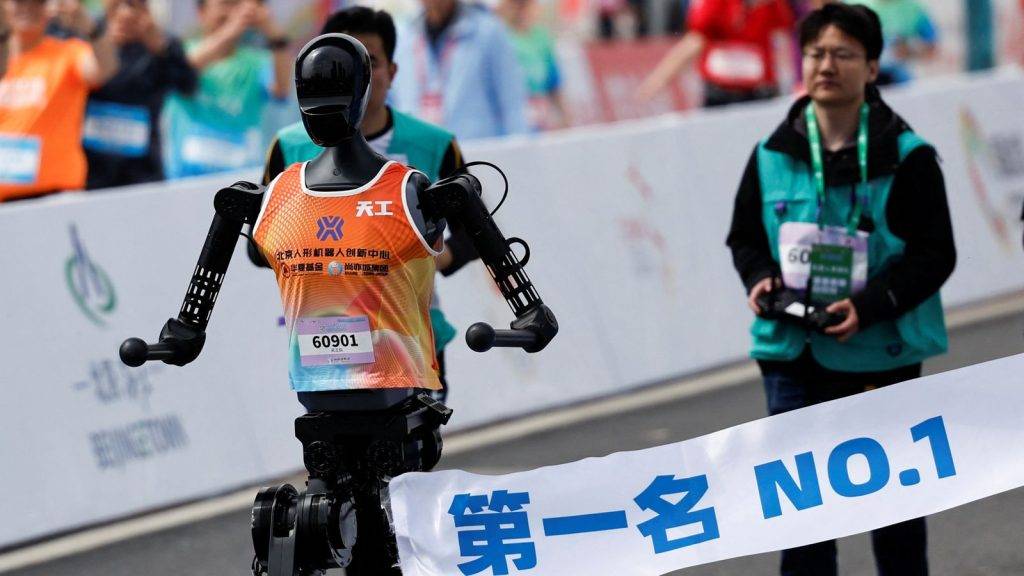 China hosts world’s first half-marathon race between humans and robots
