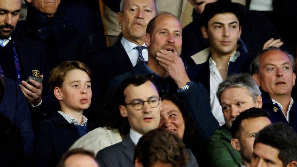 Prince William brings son George to Aston Villa’s Champions League clash with PSG
