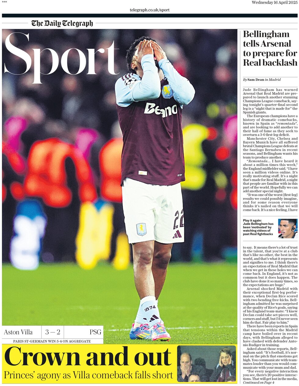 ASTON VILLA 3-2 PSG - CROWN AND OUT 