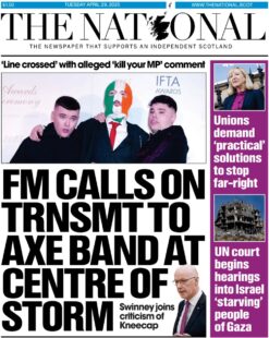 FM calls on TRNSMT to axe band at centre of storm