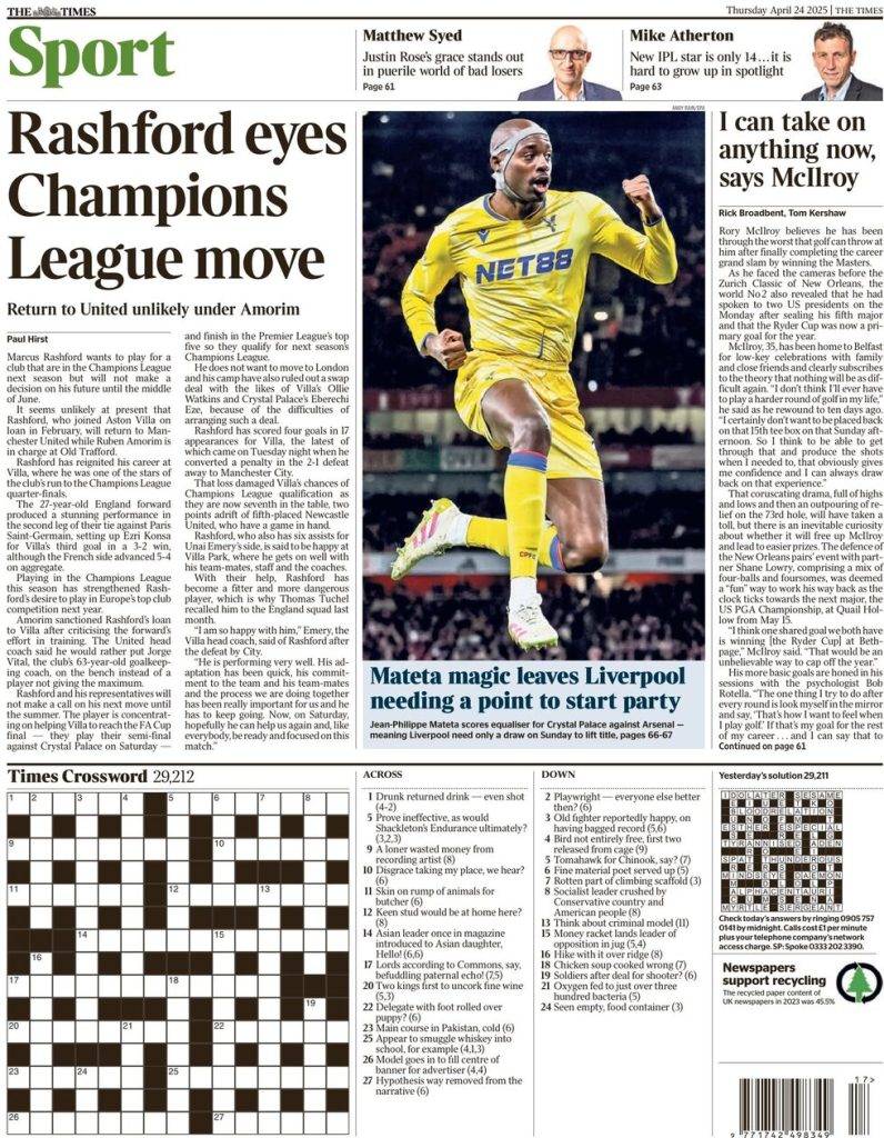 Rashford eyes Champions League move