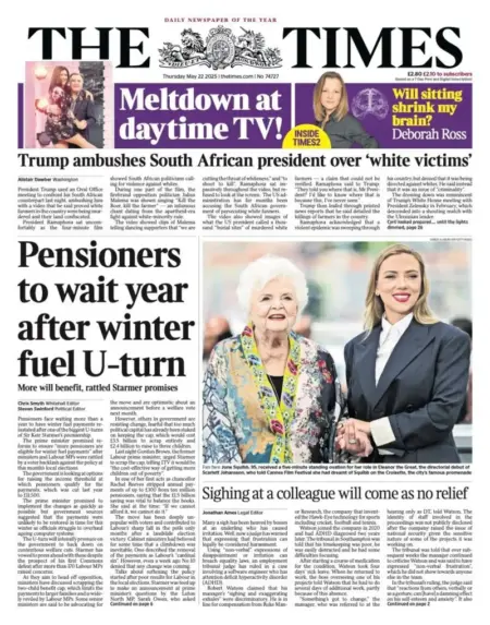 Pensioners to wait year after winter fuel U-turn