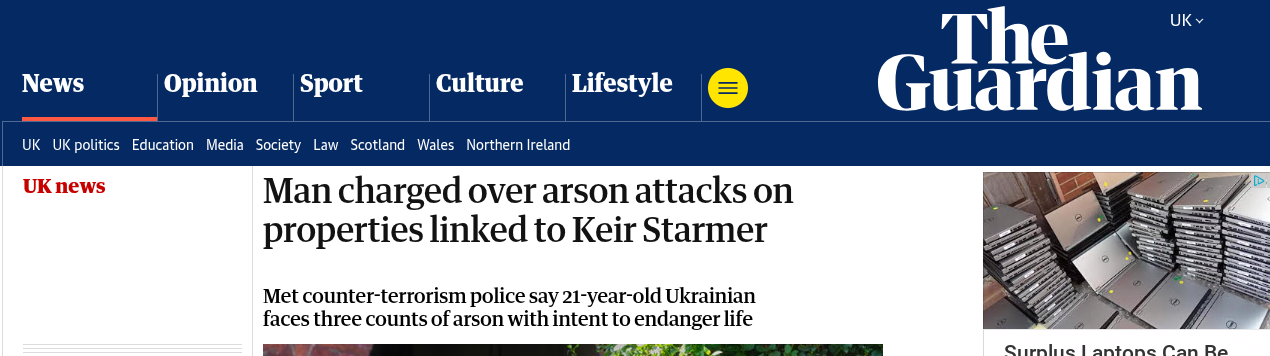 Man charged over arson attacks on properties linked to Keir Starmer